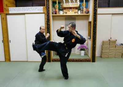 Soke Tanemura demonstrating Kotoh Ryu Koppo-Jutsu Tanemura-Ha Kamae at the Honbu dojo