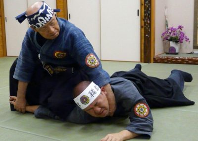 Soke Tanemura demonstrating Hontai Takagi Yoshin Ryu Ju-Jutsu Ishitani Den at the Honbu dojo.